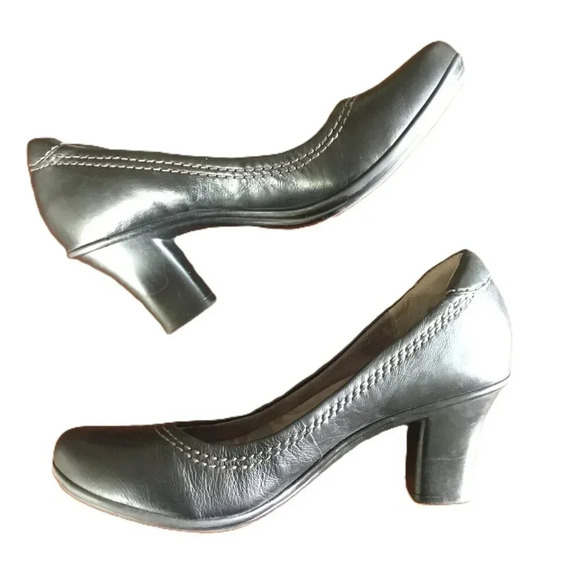 Naturalizer N5 Comfort Lisha Navy Dark Blue Leather Heels Pumps Shoes Sz  7.5M - Picture 3 of 11